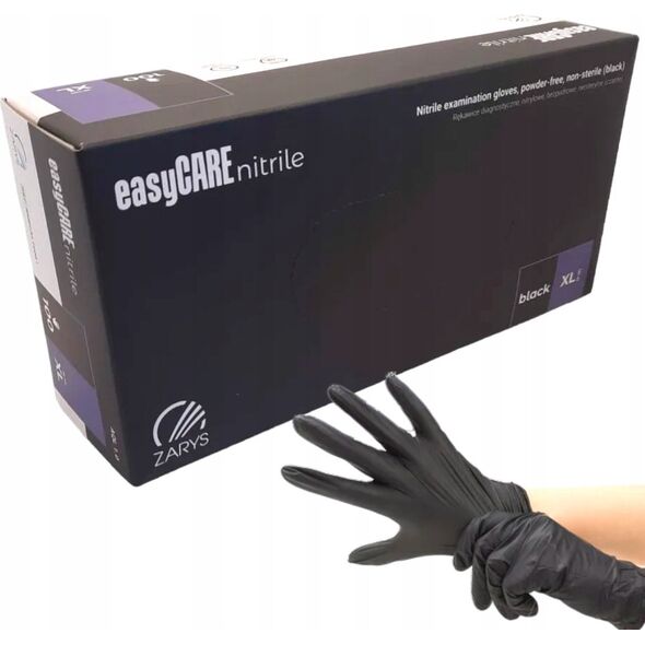EasyCare Zarys easyCARE - Rękawiczki diagnostyczne, nitrylowe, bezpudrowe, czarne - XL 13405245 5907996844661