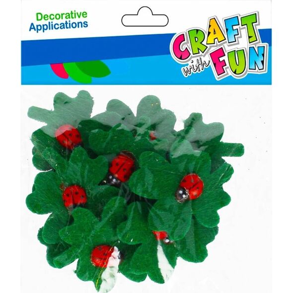 Craft with Fun Ozdoba filcowa samoprzylepna biedronka/liść 12szt 13410230 5908275177548