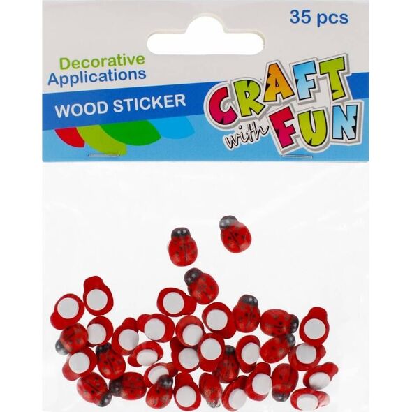 Craft with Fun Biedronki drewniane samoprzylepne 13mm 35szt 13410253 5908275179306