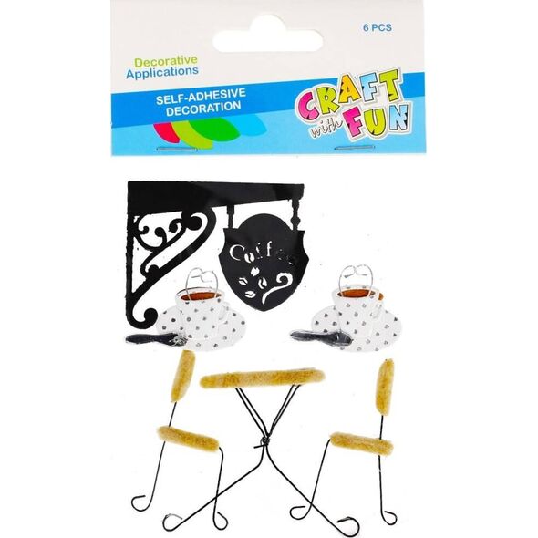Craft with Fun OZDOBA DEK NAKLEJKI KAWIARNIA 6SZT CF PBH 12/144 13410639 5908275192862