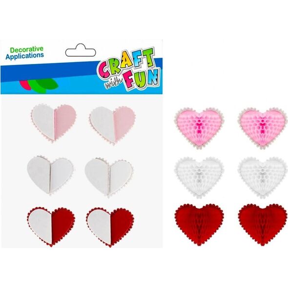 Craft with Fun OZDOBA DEK NAKLEJKI SERCA HARM 6SZT CF 12/144 13410710 5908275175797