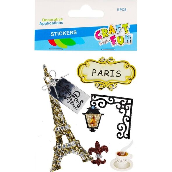 Craft with Fun OZDOBA DEK NAKLEJKI PARYZ 5SZT CF PBH 12/144 13410805 5908275193111