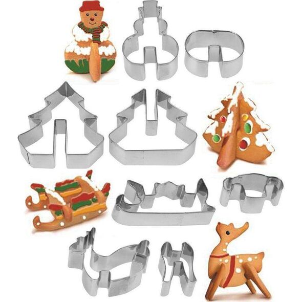 Brunbeste ZESTAW WYKRAWACZY DO CIASTEK PIERNIKÓW 3D MIX KSZTAŁTÓW 8-ELE BRUNBESTE BB-3140 13426234 5906716931407