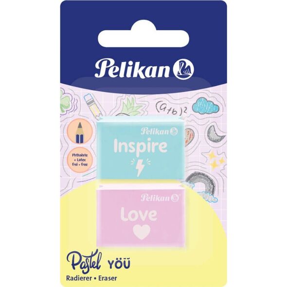 Pelikan Pelikan 606196 gumka Plastik Różne kolory 2 szt. 13435203 4012700606198
