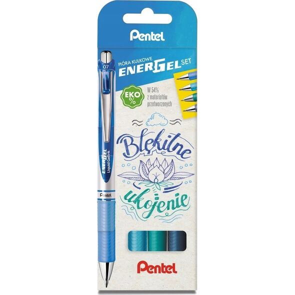 Pentel Pióra kulkowe Pentel EnerGel BL77 Błękitne ukojenie (4) 13435973 5902894024993