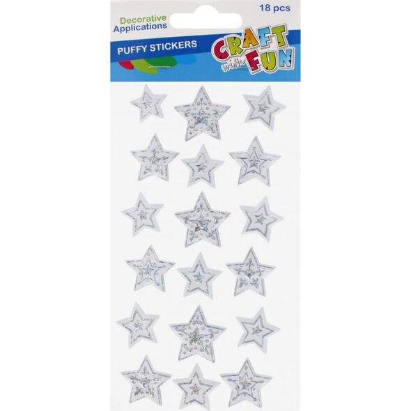Craft with Fun OZDOBA BN NAKLEJKI GWIAZDKI 18SZT PUFFY CF12/288 13439568 5904335882476