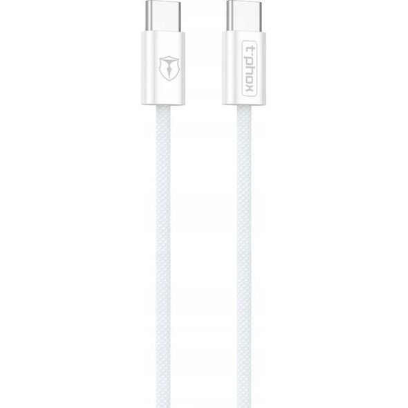 Kabel USB T-Phox KABEL T-PHOX CC15 SERIES USB-C/USB-C 60W 3A 1M WHITE 13442846 6974670443136