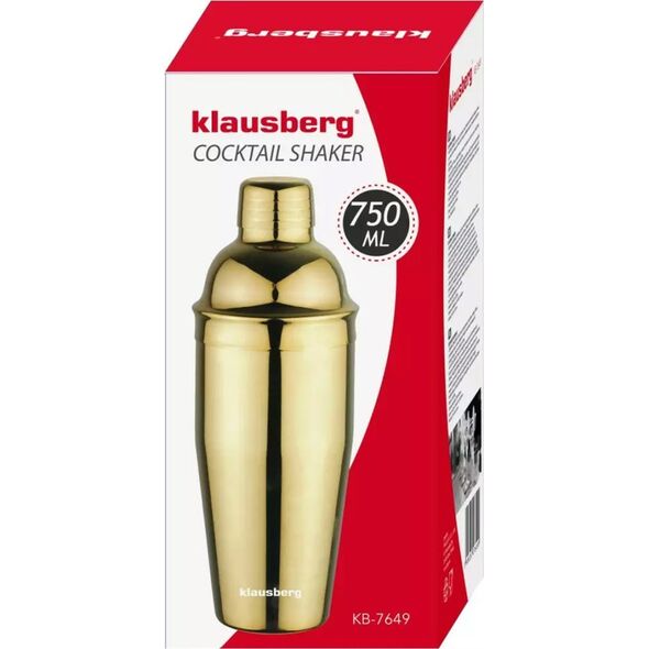 Klausberg SHAKER BARMAŃSKI DO DRINKÓW KOKTAJLI 750ML ZŁOTY KLAUSBERG KB-7649 13452344 5908287276499