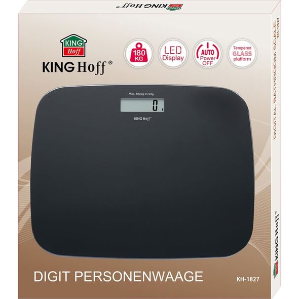 Waga kuchenna KingHoff WAGA ŁAZIENKOWA SZKLANA 180KG KINGHOFF KH-1827 13452345 5908287218277