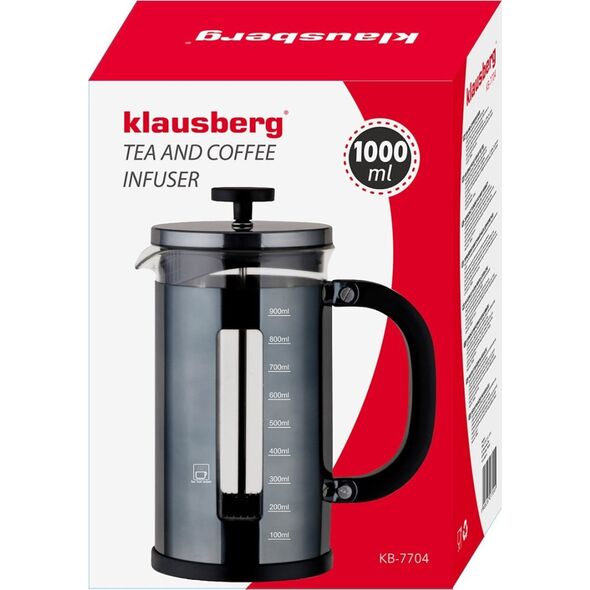 Klausberg ZAPARZACZ DO KAWY I HERBATY 1.0L FRENCH PRESS KLAUSBERG KB-7704 13452347 5908287277045
