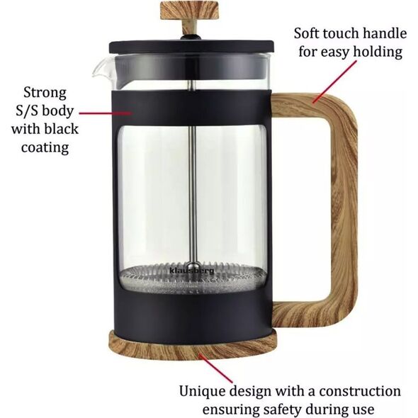 Klausberg ZAPARZACZ DO KAWY/HERBATY 0,35L FRENCH PRESS KLAUSBERG KB-7679 13452348 5908287276796