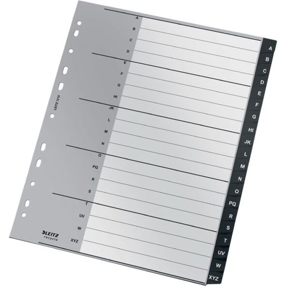 Leitz Przekładki PP Leitz Recycle A4 Maxi A-Z czarne 13464736 4002432127535