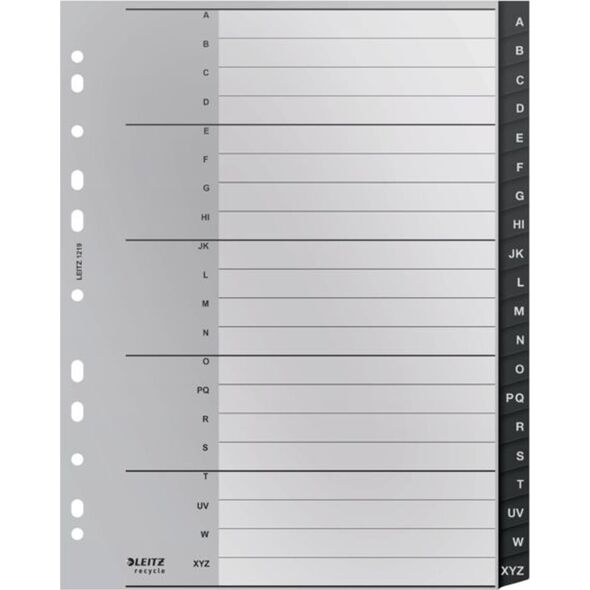 Leitz Przekładki PP Leitz Recycle A4 Maxi A-Z czarne 13464736 4002432127535