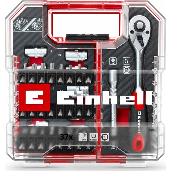Zestaw narzędzi Einhell ZESTAW BITÓW I KLUCZY NASADOWYCH 37 SZT. L-CASE 49109022 13465236 4009311090225