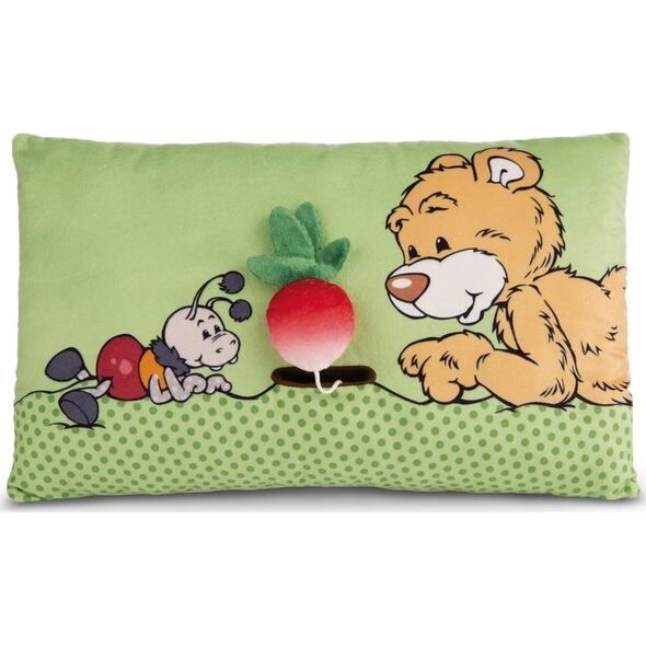 NICI NICI 49449 Maskotka poduszka Miś Mielo z rzodkiewką 2D 43x25cm GREEN 13466372 4012390494495