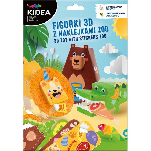 Derform ZEST KREAT FIGURKI 3D ZOO NAKLEJ 180X260 KIDEA 13469556 5901130104536