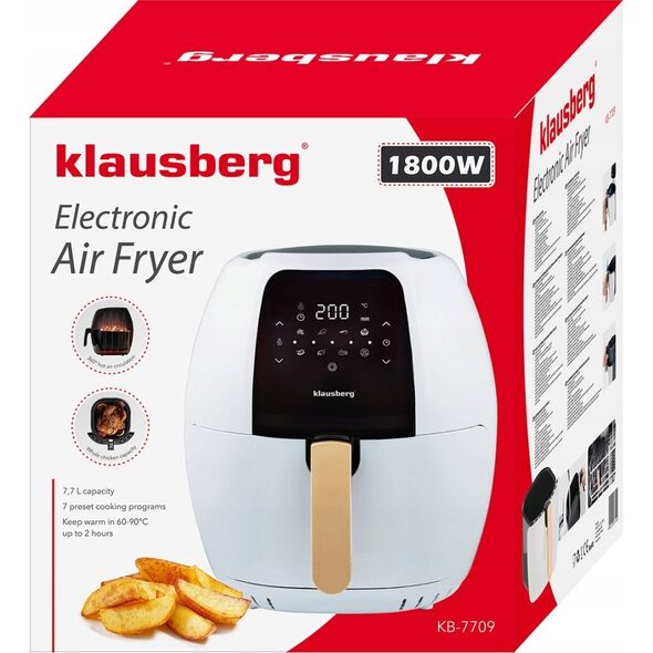 Klausberg DUŻA FRYTOWNICA BEZTŁUSZCZOWA BIAŁA 7.7L 1800W KLAUSBERG AIR FRYER KB-7709 13472609 5908287277090