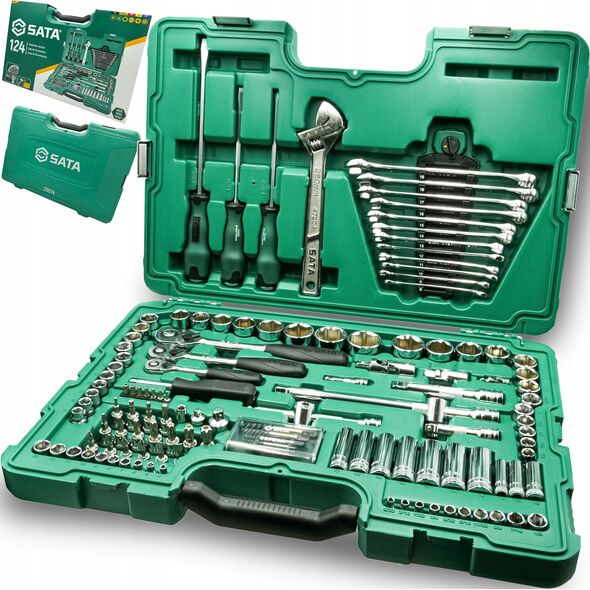 Zestaw narzędzi SATA SATA ZESTAW KLUCZY  124el  1/4"  3/8" 1/2"WALIZKA 13476672 7891645082369