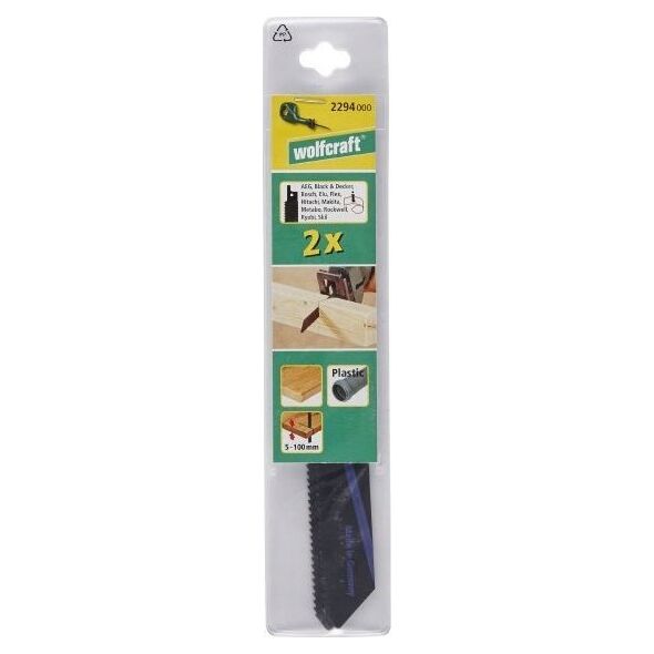 Wolfcraft 2 brzeszczoty szablaste Wolfcraft - 10 - 100 mm, drewno z gwoździami, metale nieżelazne 13484526 4006885229402