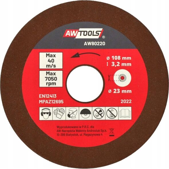 AWTools AWTOOLS TARCZA DO OSTRZENIA ŁAŃCUCHA 108x23,2x3,2 mm 13489853 5903678612153