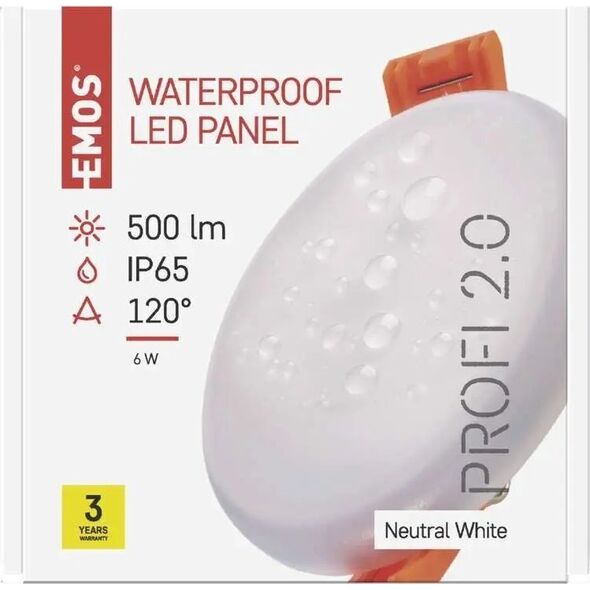 Emos Panel LED Emos ZV1112 wpuszczany okrągły 6W IP65 biały 13491358 8592920067888