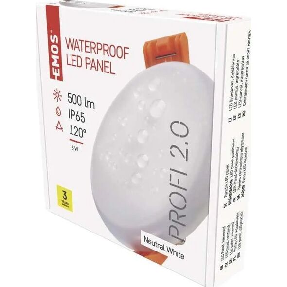 Emos Panel LED Emos ZV1112 wpuszczany okrągły 6W IP65 biały 13491358 8592920067888