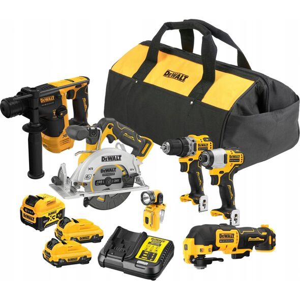 Zestaw elektronarzędzi Dewalt DEWALT ZESTAW COMBO 12V DCK611P1D2 (DCH072+DCS512+DCD701+DCF801+DCS353+DCL510) 1x5,0 2x2,0Ah TORBA 13495456 5035048792988