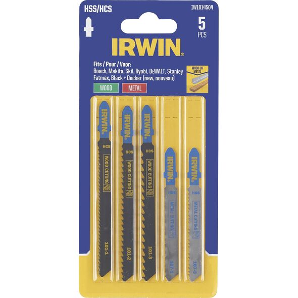Irwin IRWIN BRZESZCZOT HCS/HSS DO WYRZYNARKI / TYP T kpl. 5szt.  METAL i drewna, w blistrze 13495490 5054905300050