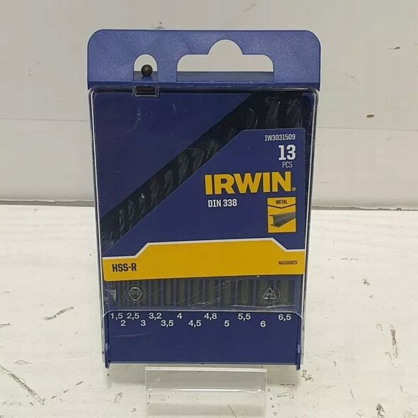 Wiertło Irwin IRWIN WIERŁO METAL HSS-R DIN338  kpl.13szt.   1,5-2-2,5-3-3,2-3,5-4-4,5-4,8-5-5,5-6-6,5mm w kasecie 13495524 5054905293925