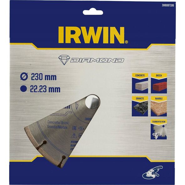 Irwin IRWIN TARCZA DIAMENTOWA 230mm x 22,23mm / SEGMENTOWA do betonu, cegły, granitu i marmuru 13495551 5054905292485