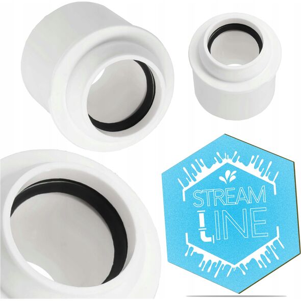 AQUER Zwężka kanalizacyjna PP 50/32mm krótka Aquer RPPN50/32 BI biała 13497089 5908241625103