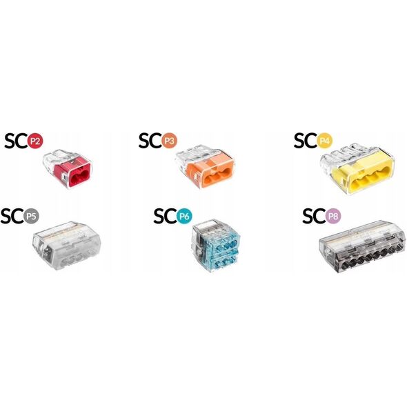 Simet Szybkozłączka wciskana do drutów 4x 0,75-4mm2 32A 1opak.=10szt. Simet Ideal SCP4 B10 88001004 transparentna/żółta 13515680 5907813235856
