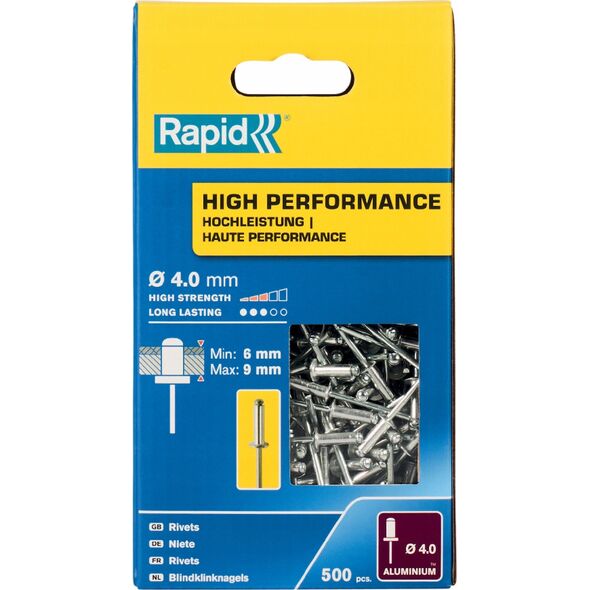 Zszywacz Rapid nity wzmocnione o4 12mm alu 500pcs box 13516079 4051661035180
