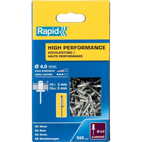 Zszywacz Rapid nity wzmocnione o4 8mm alu 500pcs box 13516081 4051661035166