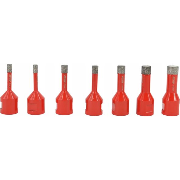 Wiertło AWTools AWTOOLS ZESTAW KORON DO GRESU kpl.7szt. (2x6mm, 8, 10,12,14mm) W KUFRZE DO PRACY NA SUCHO Z WOSKIEM 13518568 5903678615963