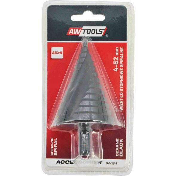 Wiertło AWTools AW WIERTŁO STOPNIOWE SPIRALNE/ 4-52mm/ AICrN/ CZARNE 13520428 5903678616199