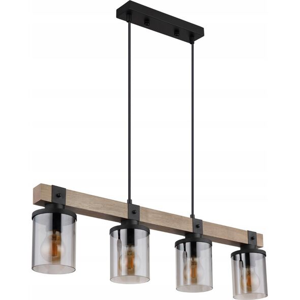 Lampa wisząca Globoeasterneurope Globo Lila 15555-4H lampa wisząca zwis 4x60W E27 drewno/czarna 13520608 9007371431724