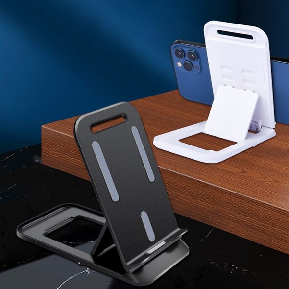 Podstawka Hurtel Podstawka stojak na telefon tablet uniwersalny rozkładany biała Podstawka stojak na telefon tablet uniwersalny rozkładany biała 13521666 9145576277898