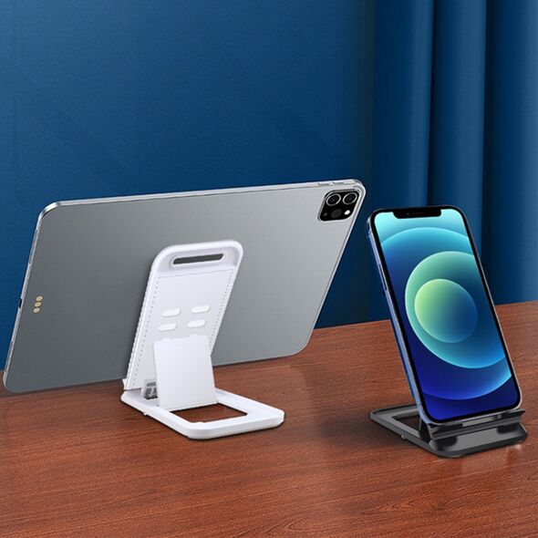 Podstawka Hurtel Podstawka stojak na telefon tablet uniwersalny rozkładany biała Podstawka stojak na telefon tablet uniwersalny rozkładany biała 13521666 9145576277898