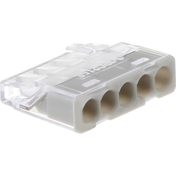 Simet Szybkozłączka wciskana do drutów 5x 0,2-2,5mm2 24A Simet Mini PC215S 89243000 transparentna/szara 13529242 5907813235368
