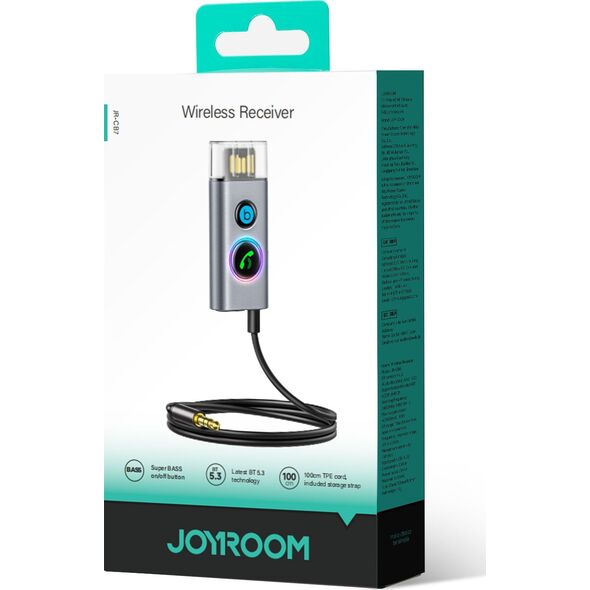 Joyroom Samochodowy bezprzewodowy odbiornik Joyroom JR-CB7 szary 13531800 6956116756789