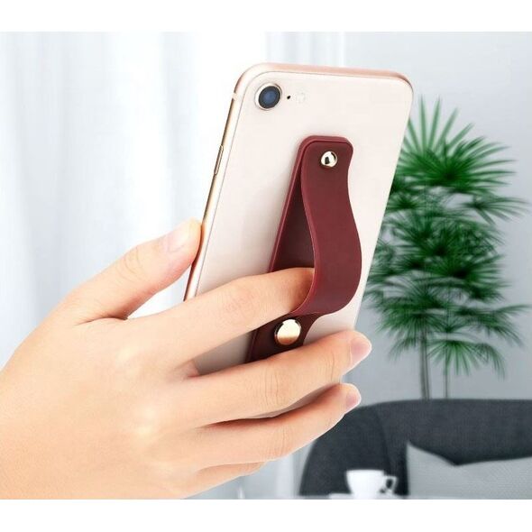 Hurtel Samoprzylepny uchwyt do telefonu na palec z suwakiem różowy Samoprzylepny uchwyt do telefonu na palec z suwakiem różowy 13538127 9145576281901