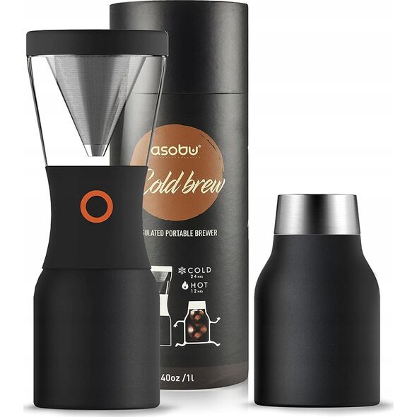 Asobu Asobu - Zakrętka z rączką do Pourover / Cold Brewer Czarna 13550923 842591035937