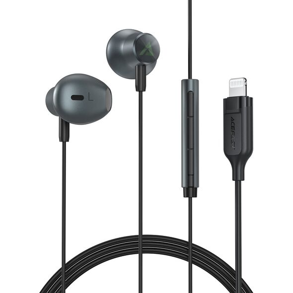 Słuchawki Acefast Słuchawki douszne do iPhone iPad ze złączem Lightning 1.2 m czarne Słuchawki douszne do iPhone iPad ze złączem Lightning 1.2 m czarne 13576599 6974316282624
