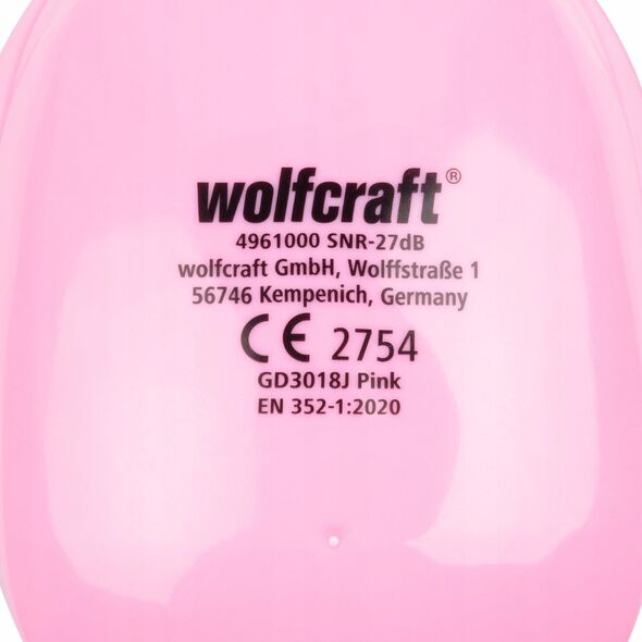 Wolfcraft Nauszniki dla dzieci, różowe Wolfcraft 13576729 4006885496101
