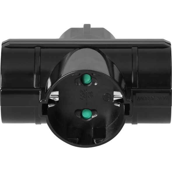 Orno Rozgałęźnik Orno OR-AE-13184(GS)/B 3x2P+Z Schuko czarny 13578046 5908254813337