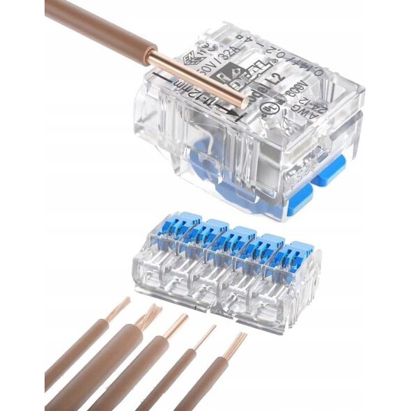 Simet Szybkozłączka otwierana do linek i drutów 3x 0,2-4mm2 32A 1szt. Simet Ideal SCL3 88000313S transparentna/niebieska 13581894 5907813235887