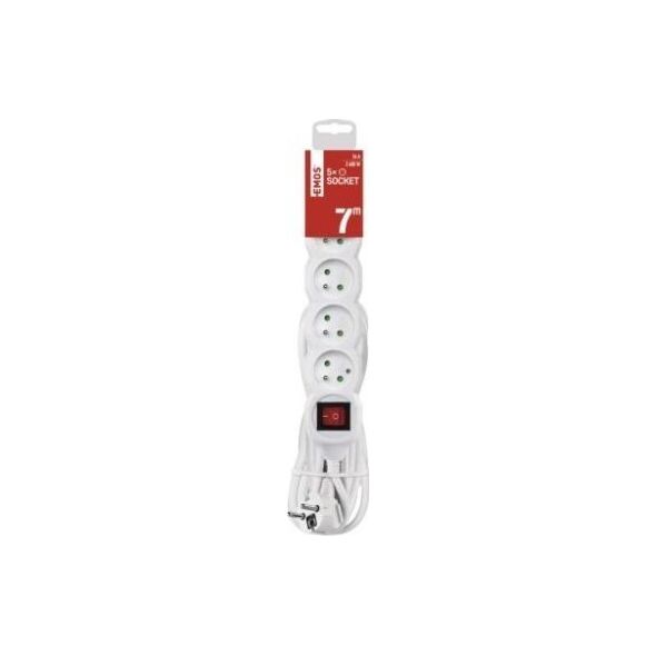 Emos Przedłużacz Emos P1517R w wyłącznikiem 5G 7m 1,5 mm 13599023 8592920111994