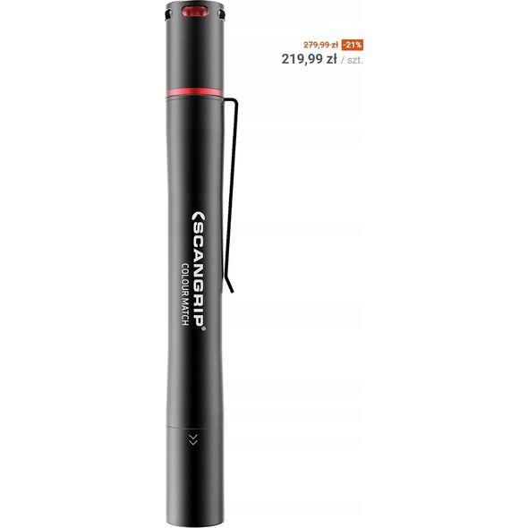 Scangrip Akumulatorowa latarka długopisowa z 2 BARWAMI ŚWIATŁA 100 lm MATCH PEN R 03.5122 13604382 5708997351222