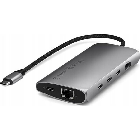 HUB USB Satechi Adapter Satechi USB-C Multiport 8K USB-C / USB-C, HDMI, 3xUSB-A 3.2 Gen 2 10Gbps, USB-A 3.2 Gen 1 5Gbps, SD/TF space gray 13609191 879961008178